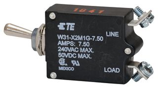 TE CONNECTIVITY - POTTER&BRUMFIELD W31-X2M1G-7.50 THERM CKT BREAKER, 1P, 7.5A/240V, PANEL