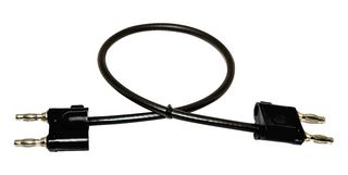 MUELLER ELECTRIC BU-7070-B-24-0 STACKABLE 4MM BANANA PLUG-PLUG, BLK, 24"