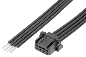 MOLEX 219653-1041 CABLE ASSY, 4P RCPT-FREE END, 100MM