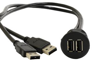 MULTICOMP PRO MP009825 USB CABLE, TYP A DUAL RCPT-PLUGX2, 500MM