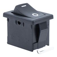 E-SWITCH R1966ABLKBLKGR ROCKER SWITCH, SPST, 15A, 125VAC, PANEL