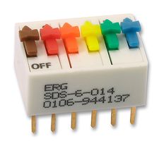 ERG COMPONENTS SDS-6-014 INTERRUPTOR, DIL, ST, 6 VÃAS