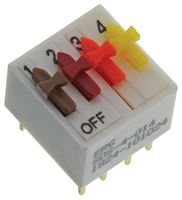 ERG COMPONENTS SDS-4-014 SIP/DIP SWITCH, 4, 4PST, RAISED SLIDE