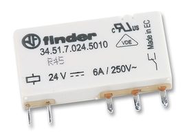 FINDER 34.51.7.024.5010 POWER RELAY, SPDT-CO, 24VDC, 10A, PCB