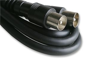 PRO SIGNAL APFLY2 Audio / Video Cable Assembly, TV, Coaxial Plug, TV, Coaxial Plug, 6.5 ft, 2 m, Black RoHS Compliant: No