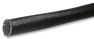 MULTICOMP PRO ACR-6-0-CL Sleeving, Braided, 6 mm, Acrylic Resin Coated Glass, Black, 5 m RoHS Compliant: Yes