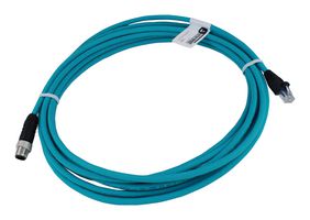LUMBERG AUTOMATION 0985 706 103/5M SENSOR CORD, 4P M12 PLUG-RJ45, 5M