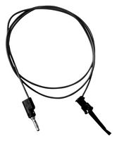 MUELLER ELECTRIC BU-P3782-48-0 TEST LEAD, PLUG TO CLIP, BLACK, 5A, 4'