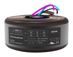 VIGORTRONIX VTX-146-0001-60 TRANSFORMADOR AUDIO TOROIDAL, 60VA, 2A
