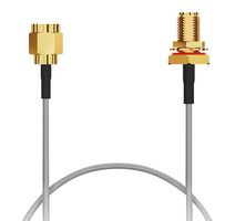 GCT CABLE 243 RF-0500-A-1 CBL, SMA PLUG-SMA BULKHEAD JACK, 500MM