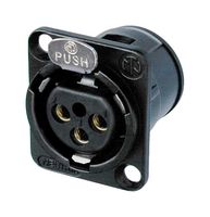 NEUTRIK NC3FD-V-B XLR CONNECTOR, RCPT, 3POS, PANEL/PCB
