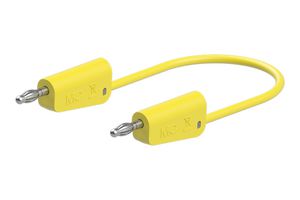 STAUBLI 66.2013-20020 STACK 4MM BANANA PLUG-PLUG, YELLOW, 1M