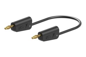 STAUBLI 64.1034-05024 STACK 4MM BANANA PLUG-PLUG, BLACK, 500MM