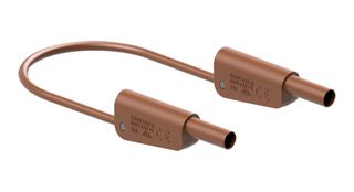 STAUBLI 66.2013-20030 STACK 4MM BANANA PLUG-PLUG, BROWN, 500MM