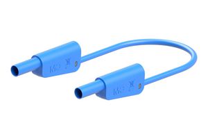 STAUBLI 64.1037-10023 STACK 4MM BANANA PLUG-PLUG, BLUE, 1M