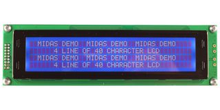 MIDAS DISPLAYS MC44005A6W-BNMLWI-V3 LCD MODULE, 40 X 4, COB, 4.89MM, BLU STN