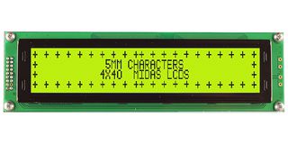 MIDAS DISPLAYS MC44005A6W-SPTLYI-V3 LCD MODULE, 40 X 4, COB, 4.89MM, STN
