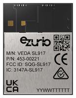EZURIO 453-00221C WI-FI & BLUETOOTH MODULE, 2.4GHZ, 4MB ROHS COMPLIANT: YES