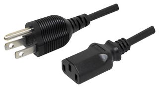SAME SKY AC-C13 NA POWER CORD, MAINS PLUG NA-C13, 6FT, BLK
