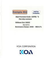 KOA RS73F1JT-KIT1 RES KIT, 100 OHM TO 1MOHM, 0.2W, 0603 ROHS COMPLIANT: YES