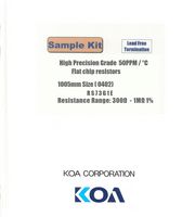 KOA RS73G1ET-KIT1 RES KIT, 300 OHM TO 1MOHM, 0.125W, 0603 ROHS COMPLIANT: YES
