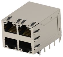TE CONNECTIVITY 2496730-1 RJ45 CONN, R/A JACK, 8P8C, 2STACK, THT