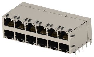TE CONNECTIVITY 2497276-2 RJ45 CONN, R/A JACK, 8P8C, 6STACKTHT