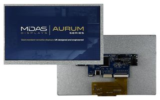 MIDAS DISPLAYS MVT-H070000 TFT DISPLAY, NO TOUCHSCREEN, 7", HDMI ROHS COMPLIANT: YES