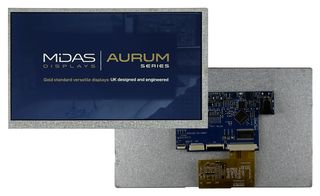 MIDAS DISPLAYS MVT-E070001 TFT DISPLAY, NO TOUCHSCREEN, 7"/SPI/QSPI ROHS COMPLIANT: YES