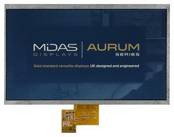 MIDAS DISPLAYS MVT-L101000 TFT DISPLAY, NO TOUCHSCREEN, 10.1", LVDS ROHS COMPLIANT: YES