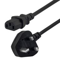 STEWART CONNECTOR PC-UK008FC13 PWR CORD, BS1363 UK-IEC 320-C13, BLK, 8'