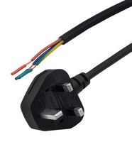 STEWART CONNECTOR PC-UK008FSL PWR CORD, BS 1363 UK-FREE END, BLACK, 8'