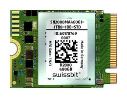 SWISSBIT SN2600MA080GI-1TB4-2DB-STD SSD, PCIE/NVME, 3D PSLC NAND, 80GB