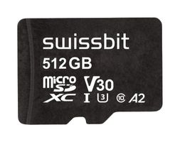 SWISSBIT SFSD512GN1AM1TB-I-XG-221-STD MICROSDXC CARD, 512GB, -40 TO 85DEG C