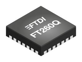 FTDI FT260Q-R USB TO I2C/UART, 85DEG C, WQFN-EP-28