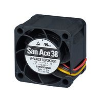 SANYO DENKI 9HVA0312P3G001 DC FAN, 25.1CFM, 64DBA, 12VDC