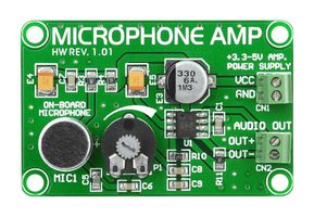 MIKROELEKTRONIKA MIKROE-333 ADD-ON BOARD, MICROPHONE AMP BOARD ROHS COMPLIANT: YES