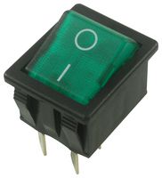 ARCOLECTRIC / BULGIN LIMITED C1353AT0/1GRN ROCKER SWITCH, ON-OFF, DPST, ILLUMINATED