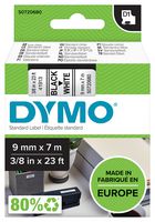 DYMO 40913 TAPE, BLACK/WHITE, 9MM