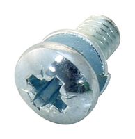 TR FASTENINGS M36PRSTSSZ100- SCREW W/ WASHER, STEEL, M3, 6MM