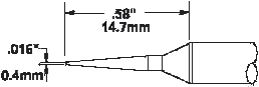 METCAL STTC-045 Soldering Iron Tip, Bevel, 0.4 mm
