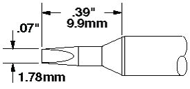 METCAL STTC-037 Soldering Iron Tip, Chisel, 1.78 mm