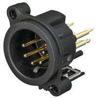NEUTRIK NC5MAV PLUG, XLR PANEL PCB VERT 5POLE