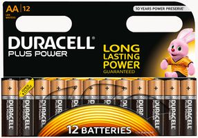 DURACELL 5000394017825 BATERÃA, ALCALINA, PLUS, AA, PAQUETE 12