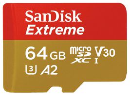 SANDISK SDSQXA2-064G-GN6MA EXTREME C10 MICROSDHC 64GB A2 U3 ROHS COMPLIANT: YES