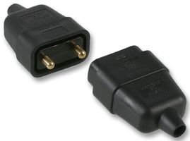 PRO ELEC PELB1584 CONNECTOR RUBBER 10A 2 PIN BLACK