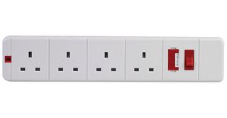 PRO ELEC 2188 TRAILING SOCKET,4WAY,FUSED,SWITCHED,WHT