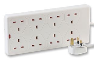 PRO ELEC PEL01380 POWER STRIP, 8 OUTLET, 13A, 250V, 5M