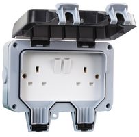 PRO ELEC PELB1120 OUTDOOR TWIN SWITCHED DP SOCKET IP66