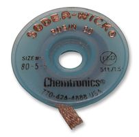CHEMTRONICS 80-1-5 DESOLDERING BRAID, 5FT X 0.9MM